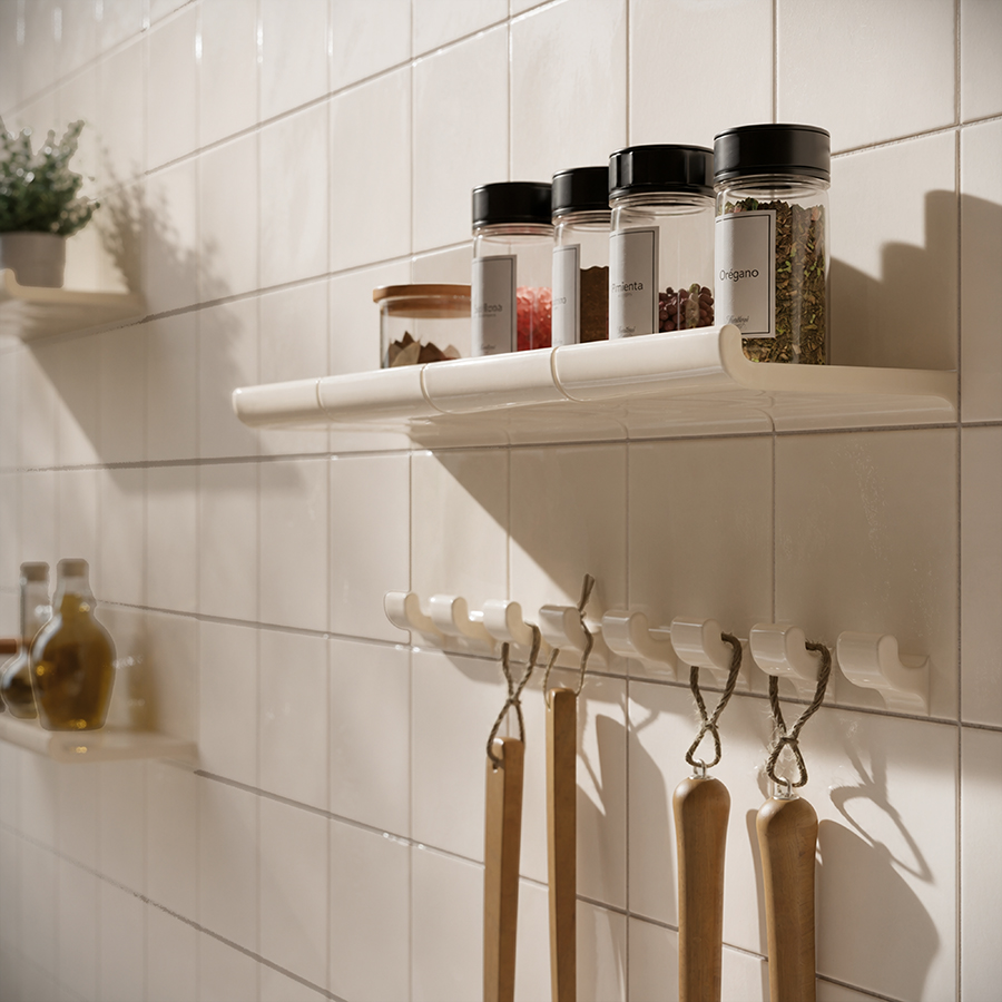 Integrated shelf and hooks
