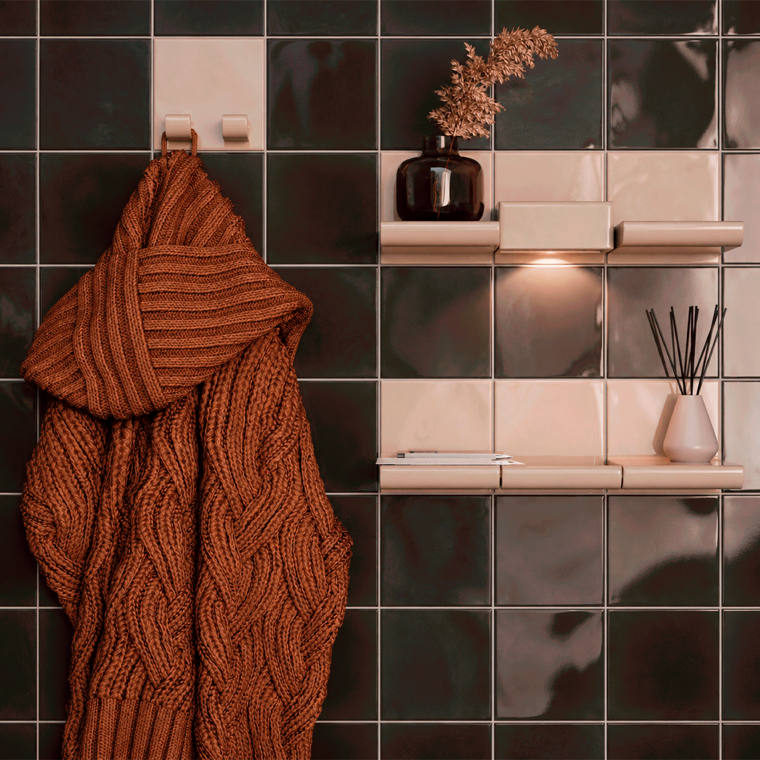 Animated FUNCTILE ceramic grid composition